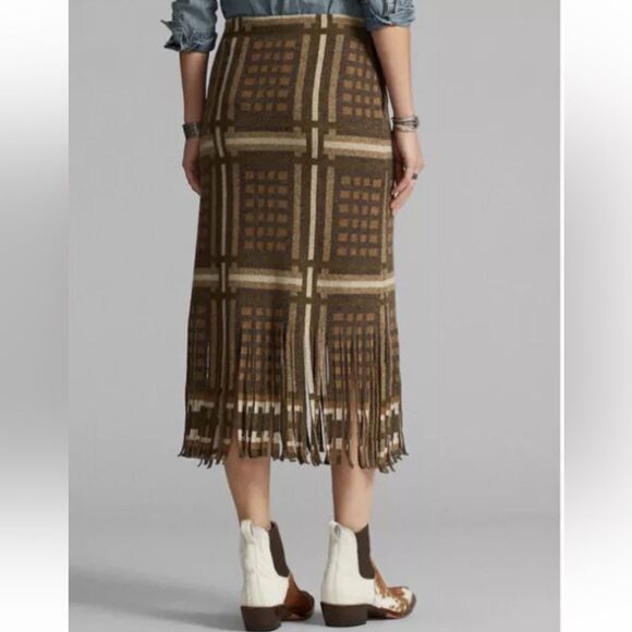 Ralph Lauren RRL Double RL Southwestern Ranch Rodeo Fringed Cashmere Knit Skirt - Picture 10 of 16